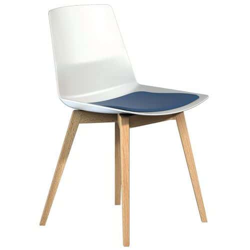 Silla con casco Clue con patas de madera