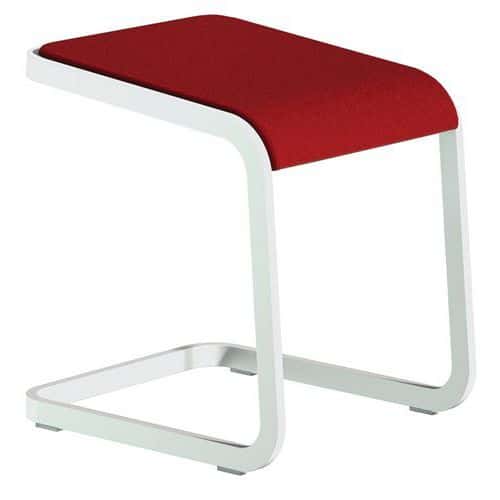 Taburete ergonómico bajo con pata blanco C-Stool