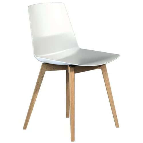 Silla con casco Clue con patas de madera