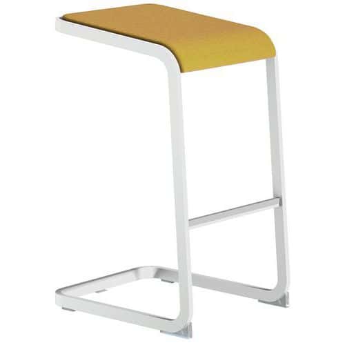 Taburete ergonómico alto con pata blanco C-Stool