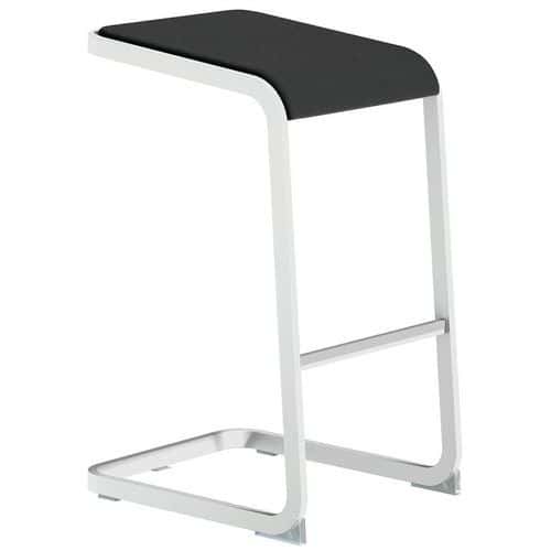 Taburete ergonómico alto con pata blanco C-Stool