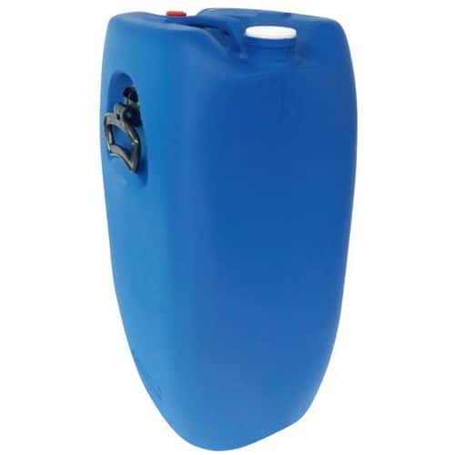 Bidón rectangular azul de 60 L con 2 tapones homologados