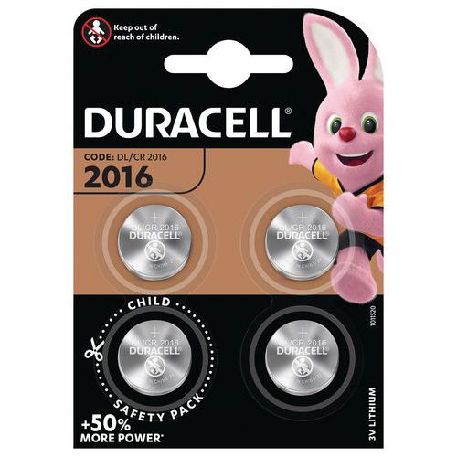 Pila botón de litio 2016 - Pack de 4 - Duracell