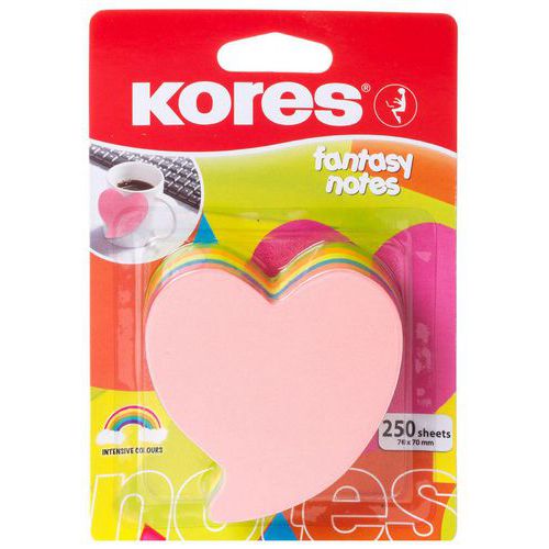 Nota recolocable en forma de corazón de fantasía - Kores