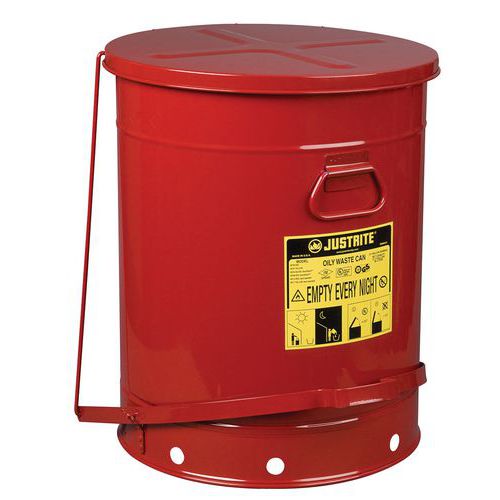 Bidones de residuos oleosos rojo 80 L - Justrite