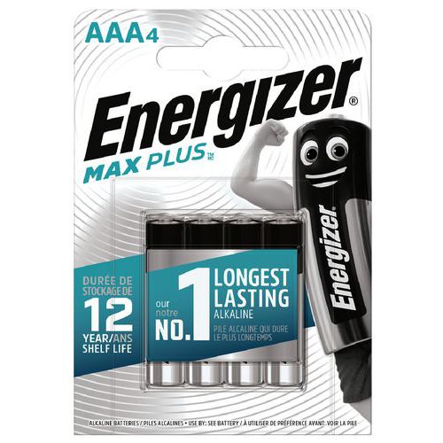 Pila alcalina Max Plus AAA LR03 FSB4 - Lote de 4 - Energizer