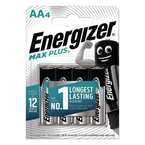 Pila alcalina Max Plus AA/LR6 FSB4 - Lote de 4 - Energizer