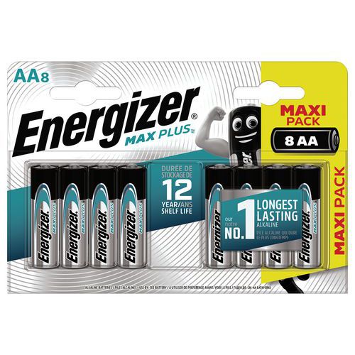 Pila alcalina Max plus AA/LR6 FSB8 - Lote de 8 - Energizer