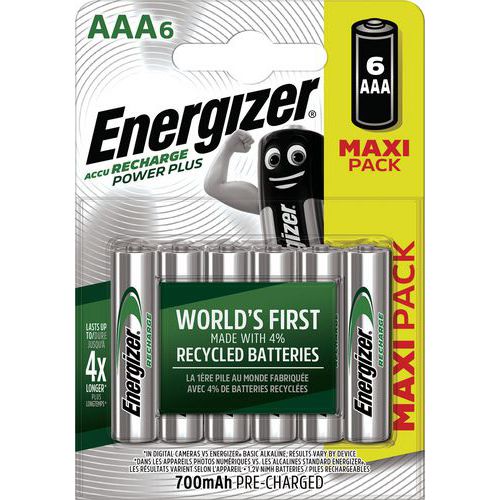 Pila Power Plus AAA precargada - 700 mAh - Lote de 6 - Energizer