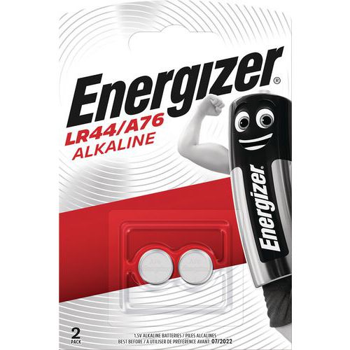 Pila alcalina de calculadora, reloj y multifunción - LR44 - Lote de 2 - Energizer