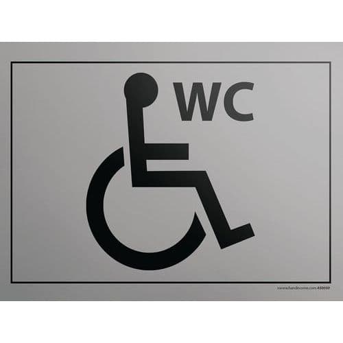 Placa grabada WC para personas con movilidad reducida 10 x 14 cm