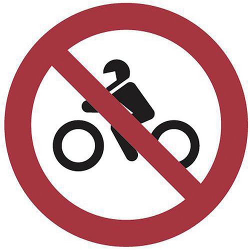 Señal de prohibición - Acceso prohibido a motocicletas - Aluminio - 350 mm