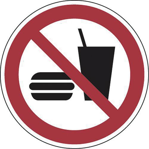 Señal de prohibición - Prohibido comer o beber - Aluminio