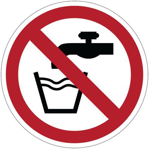 Señal de prohibición - Agua no potable - Adhesivo