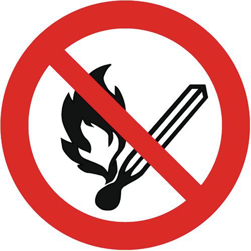 Señal de prohibición - Prohibido encender fuego - Adhesivo