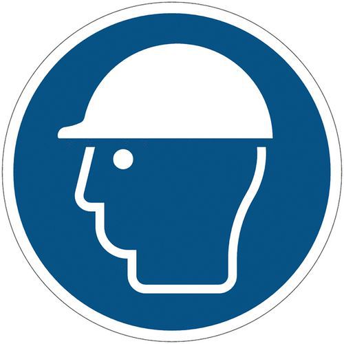 Señal de obligación - Casco de protección obligatorio - Adhesivo