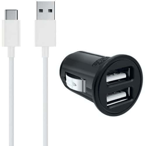 Cargador encendedor USB + Cable USB Tipo C - Moxie