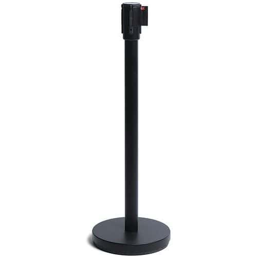 Poste de acero negro con cinta de 2,5 m, negra - Jansen Display