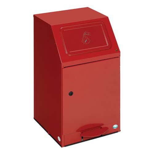 Papelera de acero roja con pedal PWK 45 - Var