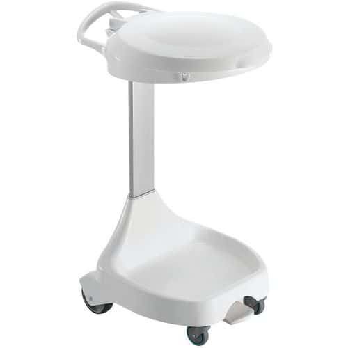 Portabolsas Smile con pedal, 4 ruedas y tapa - 120 L - TTS