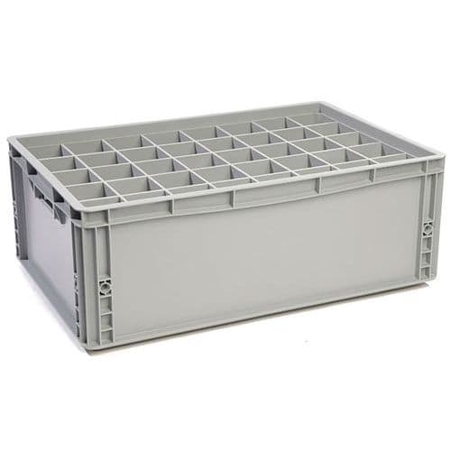 Caja de paredes macizas para 40 vasos