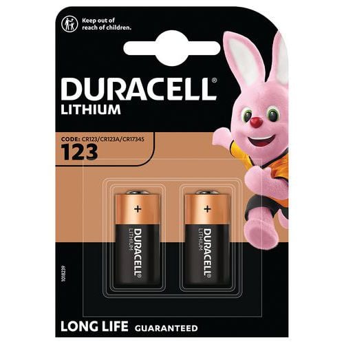 Pila de litio CR123 - Pack de 2 - Duracell