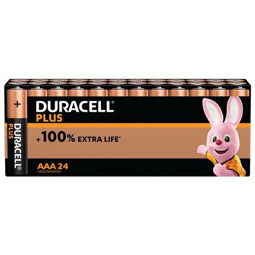 Pila alcalina AAA Plus 100 % - 24 unidades - Duracell