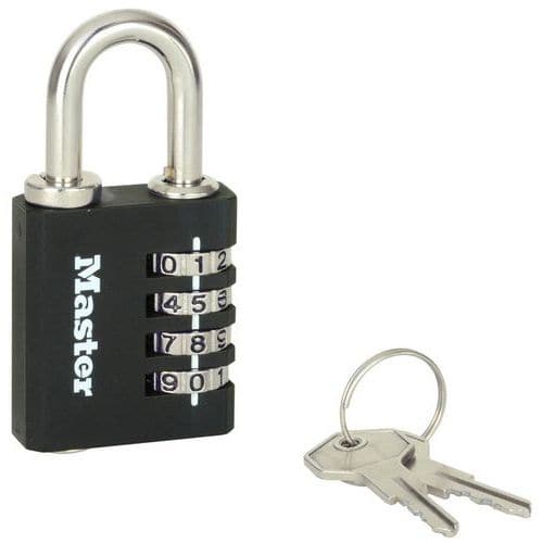 Candado de combinación y llave de emergencia 7641EURDBLK - Master Lock