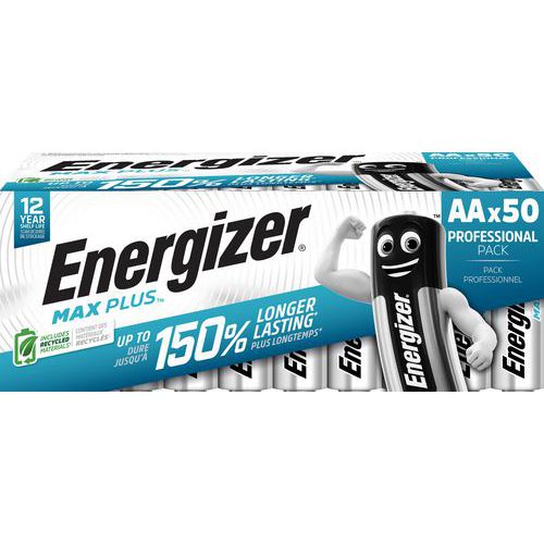 Pilas alcalinas Max Plus AA - 50 unidades - Energizer