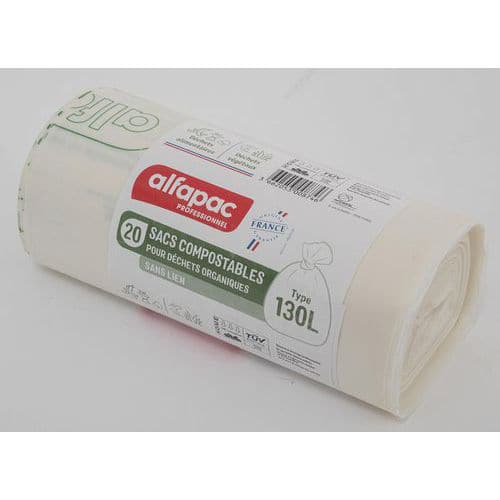 Bolsa de basura compostable - Residuos orgánicos -130 L - Natural