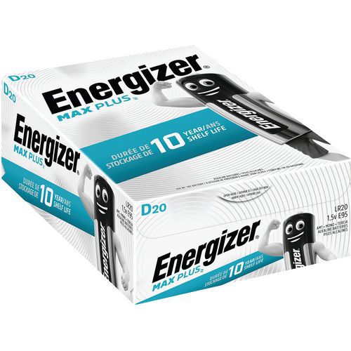 Pila alcalina Max Plus D - Lote de 20 - Energizer