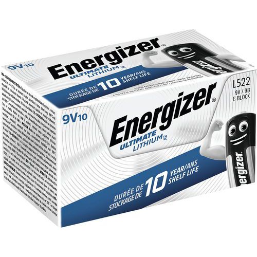 Pila Ultimate Lithium - 9 V - Lote de 10 - Energizer