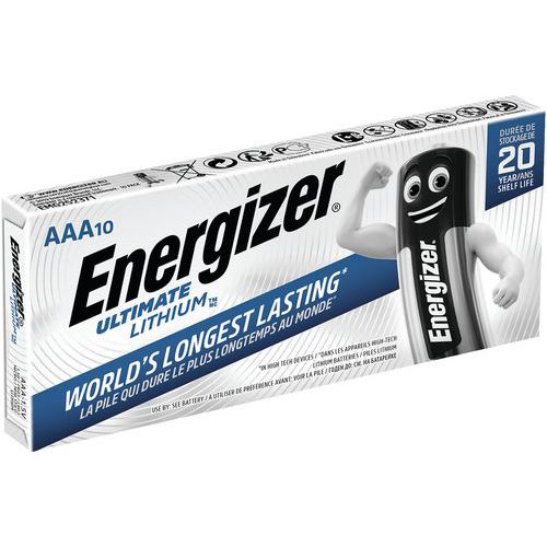 Pila Ultimate Lithium - L92/AAA - Lote de 10 - Energizer