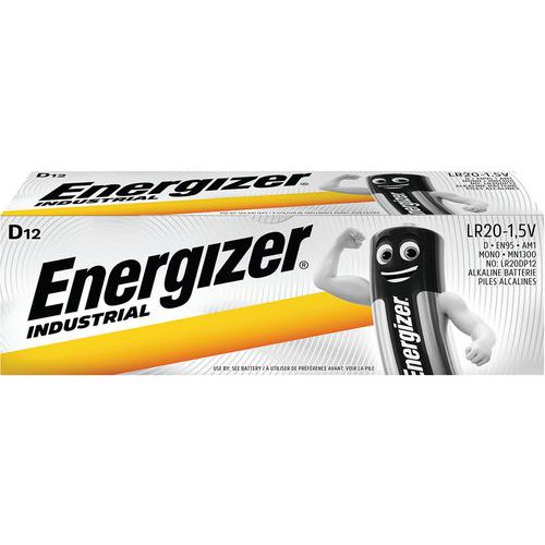 Pila alcalina industrial LR20 - Lote de 12 - Energizer