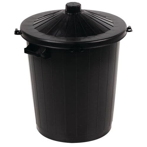 Cubo de basura para exteriores negro - 80 L - Manutan Expert