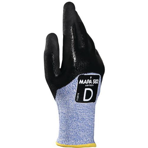 Guantes anticortes de nivel D para medios aceitosos KryTech 582