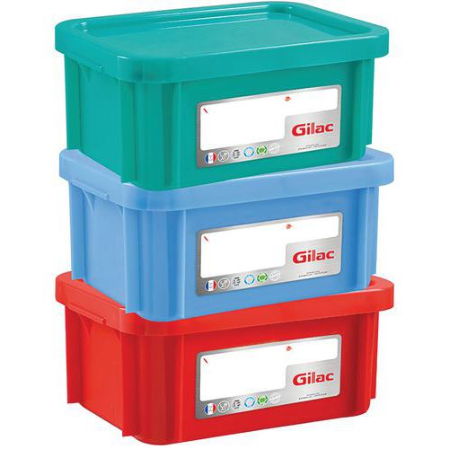 Caja apilable con tapa - 395 mm de longitud- de 12 a 15 L - Gilac