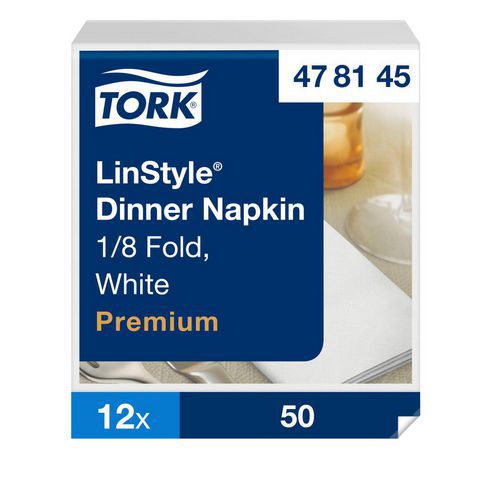 Servilleta Dinner blanca plegable, 1/8 12x50 servilletas - Tork LinStyle®