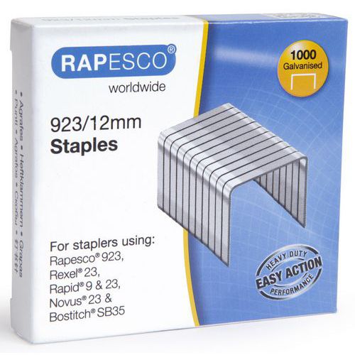 Caja de 1000 grapas 23/12 galvanizadas para grapadora - Rapesco