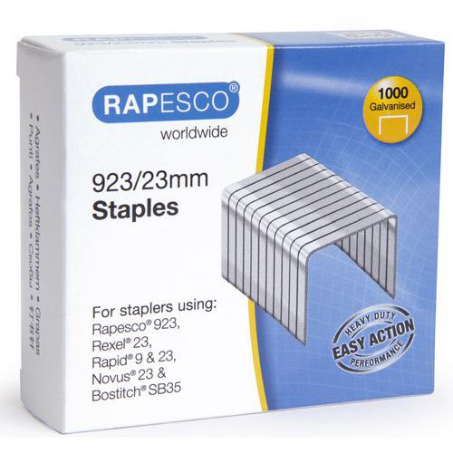 Caja de 1000 grapas 23/23 galvanizadas para grapadora - Rapesco