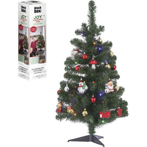 Árbol de Navidad Joy verde led multicolor con 26 ornamentos