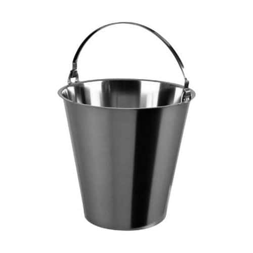 Cubo cónico inoxidable con abrazadera vertedora - 14 L