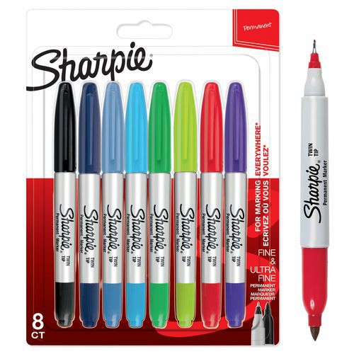 Rotulador permanente Sharpie Twin Tip, 2 tamaños de punta - Sharpie