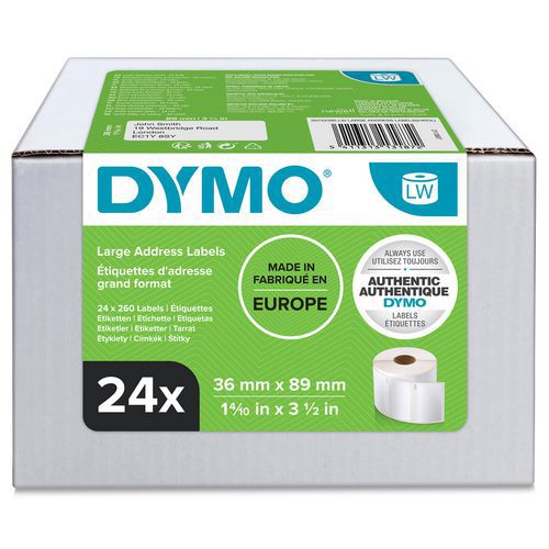 Etiqueta autoadhesiva de dirección postal LabelWriter 36 x 89 mm - Dymo