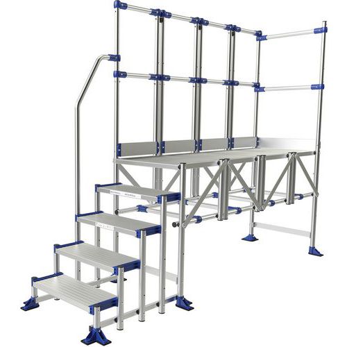 Plataforma de aluminio Meca Modul - 2 barandillas, 1 rampa - Tubesca-Comabi