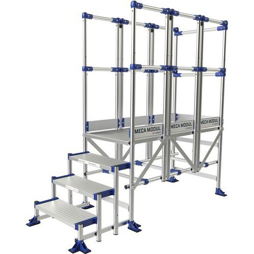 Plataforma de aluminio Meca Modul - 3 barandillas - Tubesca-Comabi