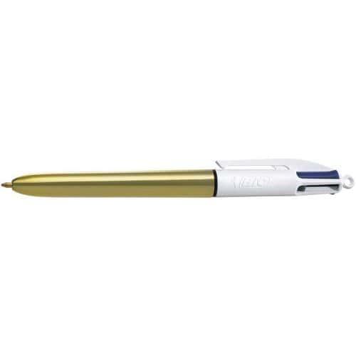 Bolígrafo de 4 colores Shine GOLD - Recargable - BIC