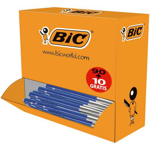 Bolígrafo de bola retráctil M10 - Caja de 90 unidades más 10 gratis - Bic