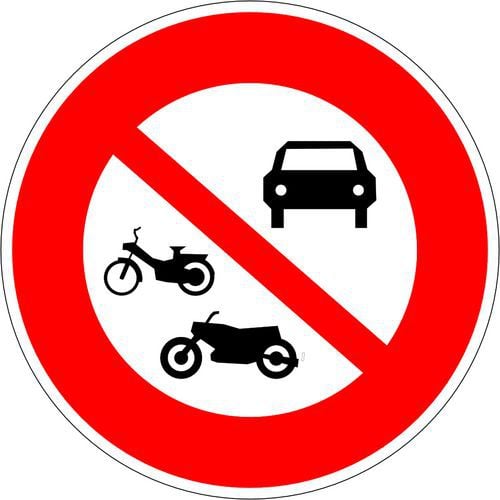 Panel de señalización B7b Entrada prohibida a vehículos de motor - Kelias