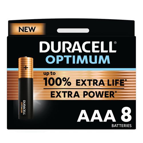 Pila alcalina Optimum AAA - 4 - 6 u 8 unidades - Duracell